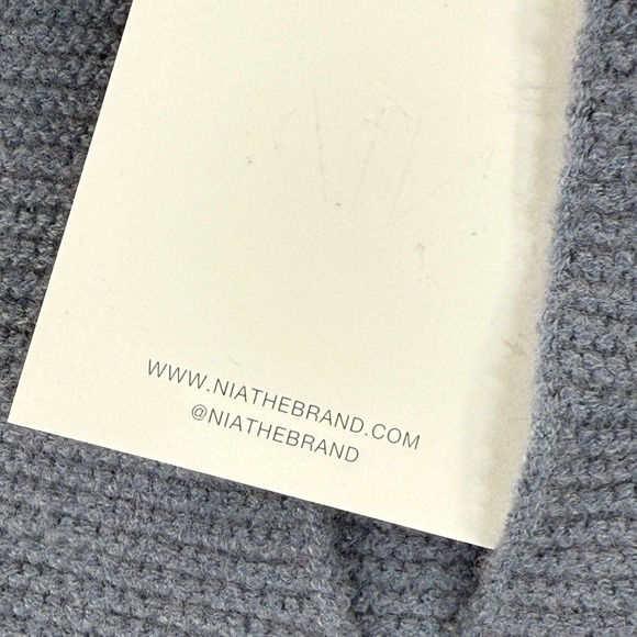 Nia freya chunky knit v-neck sweater Size M Lounge Better Top Cropped Blue Gray - Picture 5 of 10